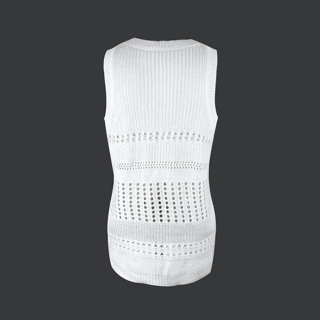 Womens Solid-Color Thin Pullover Vest