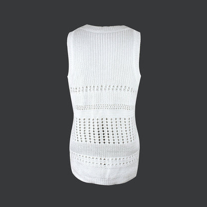Womens Solid-Color Thin Pullover Vest