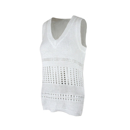 Womens Solid-Color Thin Pullover Vest